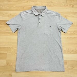 Vuori Ace Polo Shirt Mens M Gray Short Sleeve  Pique Performance Collared Flaws